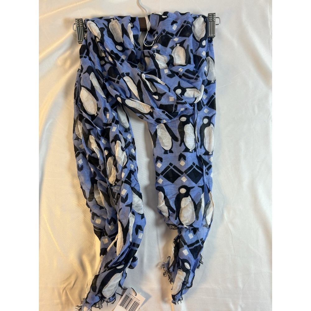 Vera Bradley "PENGUINS INTARSIA BLUE" Pattern Soft Fringe Scarf/Shawl Light- NWT - Picture 6 of 6